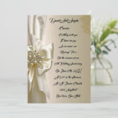 Elegante Vintage Trouw Uitnodiging – Sierlijk Goud (Staand voorkant)