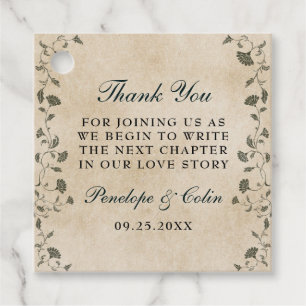 Elegante Vintage Trouwdag Bedankjes Favor Tags Labels