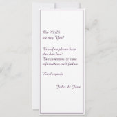 Elegante Vintage Trouwkaart, Bloem Motief (Achterkant)