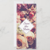 Elegante Vintage Trouwkaart, Bloem Motief (Voorkant)