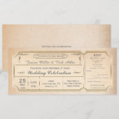 Elegante vintage trouwkaart met RSVP Kaart (Voorkant / Achterkant)
