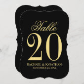 Elegante Vintage Trouwtafel Nummer Kaart (Voorkant / Achterkant)