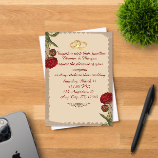 Elegante Vintage Trouwuitnodiging Acryl Uitnodigingen