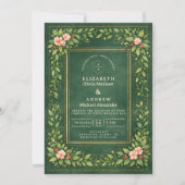 Elegante Vintage Tuinbruiloft Kaart (Voorkant)