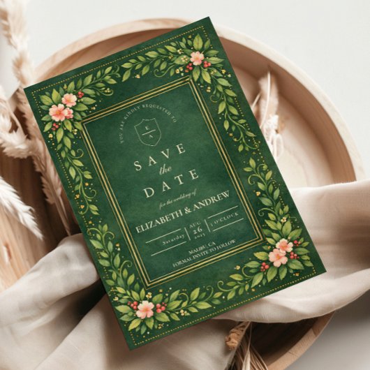 Elegante Vintage Tuinbruiloft Save The Date