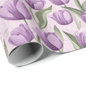 Elegante Vintage Tulp Bloem Inpakpapier (Rol Hoek)