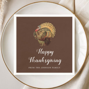 Elegante Vintage Turk Happy Thanksgiving Servet