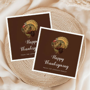 Elegante Vintage Turk Happy Thanksgiving Servet