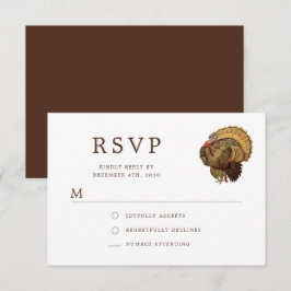 Elegante Vintage Turk Thanksgiving RSVP Kaartje