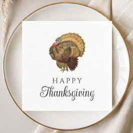 Elegante Vintage Turkije Prettig Thanksgiving Servet