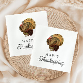 Elegante Vintage Turkije Prettig Thanksgiving Servet