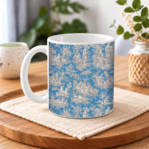 Elegante vintage turquoise toile Franse platteland Koffiemok
