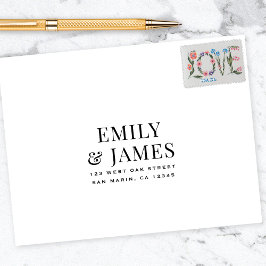 Elegante Vintage Typografie Huwelijksretouradres Zelfinktende Stempel