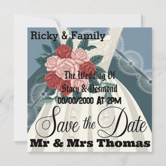 Elegante Vintage Uitnodiging Hoesje (Voorkant)