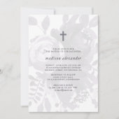 Elegante vintage uitstraling bloemendoop uitnodigi kaart (Voorkant)