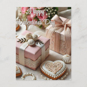Elegante Vintage Valentijnsdag ansichtkaart Briefkaart