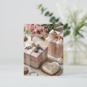 Elegante vintage Valentijnsdag briefkaart (Staand voorkant)