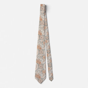 Elegante vintage Victoriaanse bloem peach salie Stropdas