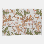 Elegante Vintage Victoriaanse Boho Bladeren Achter Theedoek (Horizontaal)