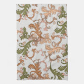 Elegante Vintage Victoriaanse Boho Bladeren Achter Theedoek (Verticaal)