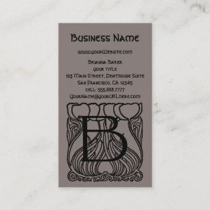 Elegante Vintage Victoriaanse Monogram Letter B Bl Visitekaartje