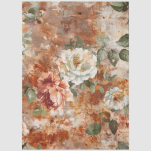 Elegante Vintage Victoriaanse Rustieke Bloemendeco Tissuepapier