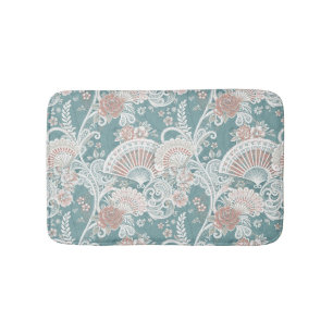 Elegante vintage Victoriaanse ventilatoren bloemsl Badmat