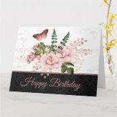 Elegante vintage vlinder ephemera kaart (Gele Bloem)