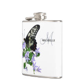 Elegante vintage vlinder naam heupfles (Links)