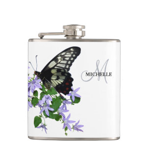 Elegante vintage vlinder naam heupfles