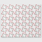 Elegante Vintage Vrolijk kerstfeest, hangend Ornam Cadeaupapier (Vlak)