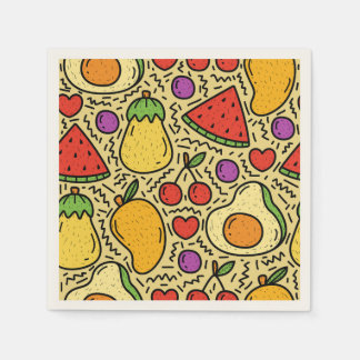 Elegante vintage vruchten gemengd voor een familie servet