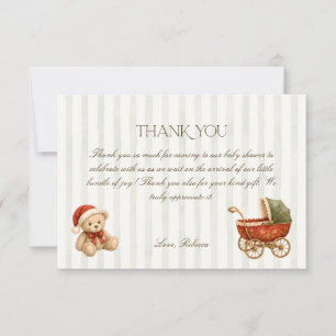 Elegante Vintage Wandelaar Baby Shower Bedankt