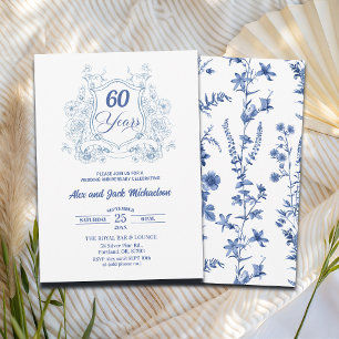 Elegante Vintage Wapen 60ste Huwelijksverjaardag Kaart
