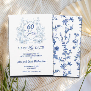 Elegante Vintage Wapen 60ste Huwelijksverjaardag Save The Date