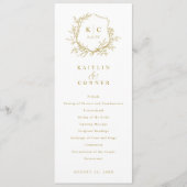 Elegante Vintage Wapenschild Gouden Klassieke Trou Programmakaart (Voorkant)