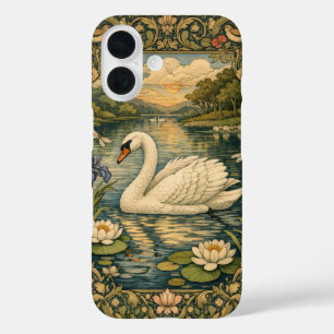 Elegante vintage watercolor schildering van witte  iPhone 16 hoesje
