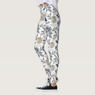 Elegante vintage waterverf bloem botanisch leggings