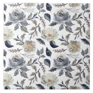 Elegante vintage waterverf bloem botanisch tegeltje