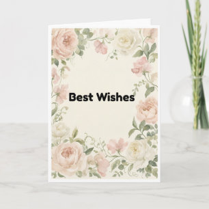 Elegante Vintage Waterverf Bloemige Beste Wensen G Kaart