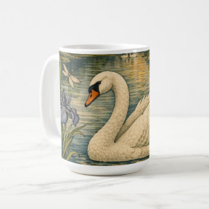 Elegante vintage waterverf schilderij van witte zw koffiemok