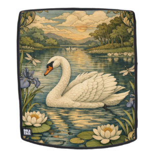 Elegante vintage waterverf schilderij van witte zw rugtassen