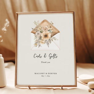 Elegante Vintage Waterverf Trouwkaarten en Cadeaus Poster