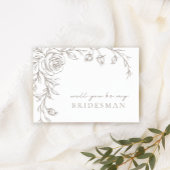 Elegante Vintage 'Wees mijn bruidsman' uitnodiging