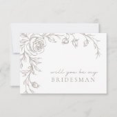 Elegante Vintage 'Wees mijn bruidsman' uitnodiging (Voorkant)