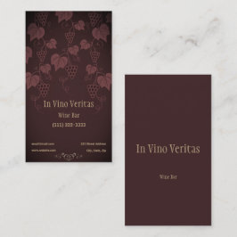 Elegante vintage wijnbar zakelijke kaart visitekaartje