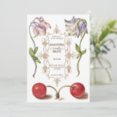 Elegante Vintage Wilde Bloem | Klassieke Fototrouw Kaart (Staand voorkant)