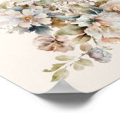 Elegante Vintage Wilde Bloem Kunstwerk Poster (Hoek)