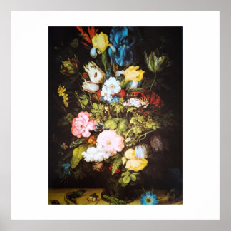 Elegante Vintage Wilde Bloem Kunstwerken Poster