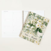 Elegante vintage witte roos bloemige harde kaft planner (Display)